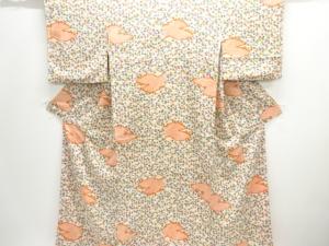 霞に枝梅模様小紋着物